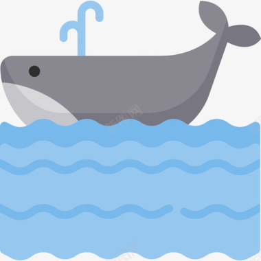 鲸鱼夏季12平坦图标图标