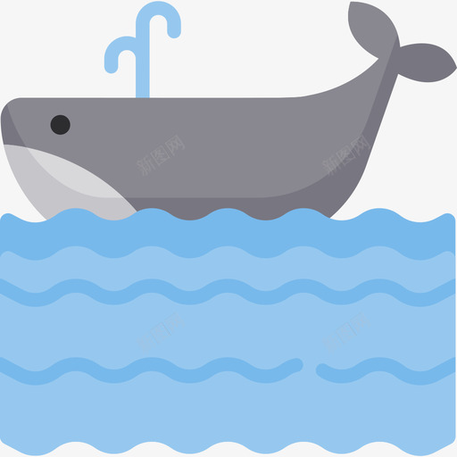 鲸鱼夏季12平坦图标svg_新图网 https://ixintu.com 夏季12 平坦 鲸鱼