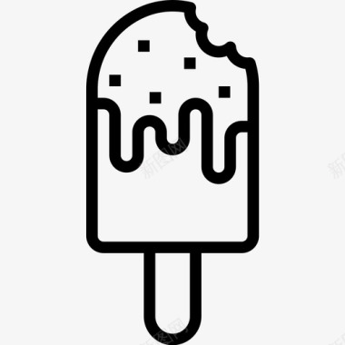 冰淇淋夏季50线性图标图标