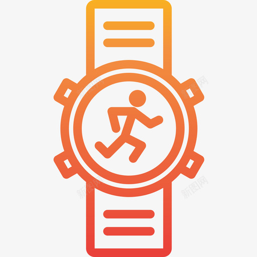 腕表running8gradient图标svg_新图网 https://ixintu.com gradient running8 腕表