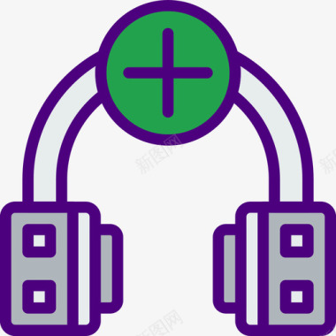 耳机音乐和乐器6线性颜色图标图标