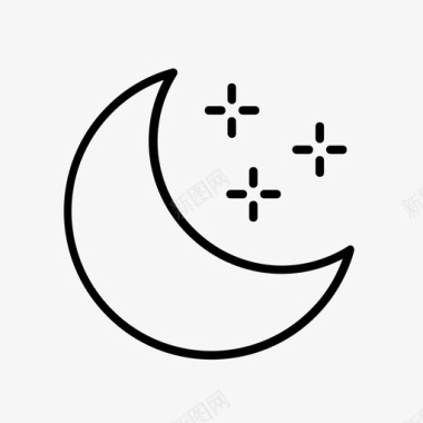 夜晚晴朗的夜晚月亮图标图标