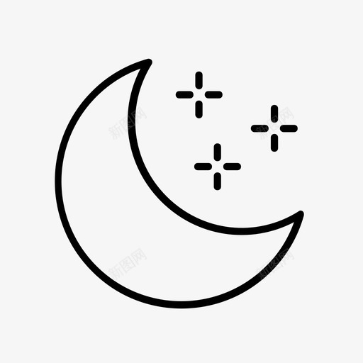 夜晚晴朗的夜晚月亮图标svg_新图网 https://ixintu.com 夜晚 天气 星星 晴朗的夜晚 月亮 睡眠