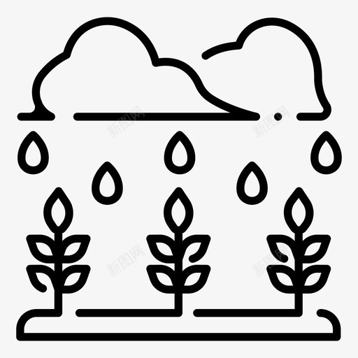 雨水植物花园生长图标svg_新图网 https://ixintu.com 叶子 拯救世界 生长 花园 雨水植物