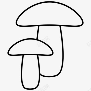 蘑菇食物2轮廓图标图标