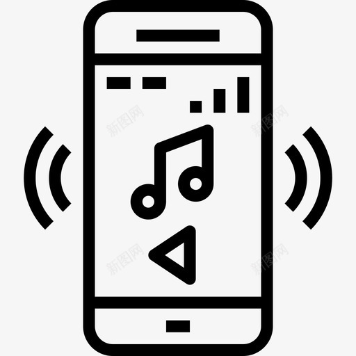 音乐播放器移动和电话4线性图标svg_新图网 https://ixintu.com 移动和电话4 线性 音乐播放器