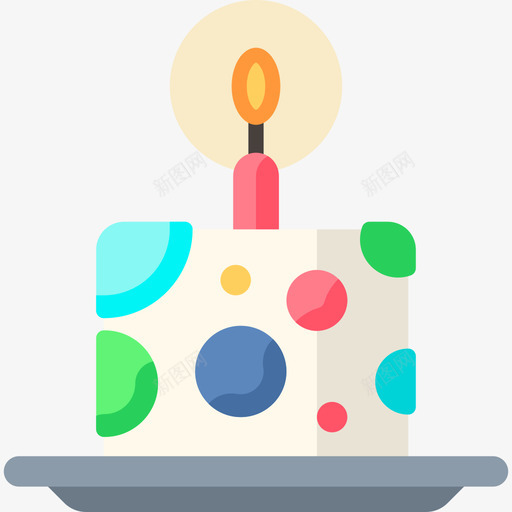 蛋糕生日54扁平图标svg_新图网 https://ixintu.com 扁平 生日54 蛋糕