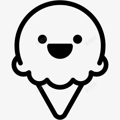 快乐表情情绪图标svg_新图网 https://ixintu.com 冰淇淋卷3表情线 冰激凌 快乐 情绪 感觉 表情