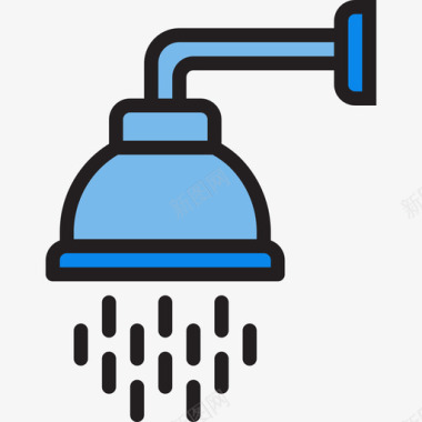 淋浴水管工工具3线颜色图标图标