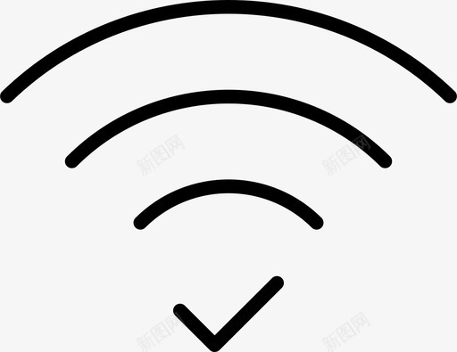 连接检查完成图标svg_新图网 https://ixintu.com wifi精简 完成 检查 波形 连接