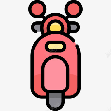 摩托车车辆和运输3线颜色图标图标