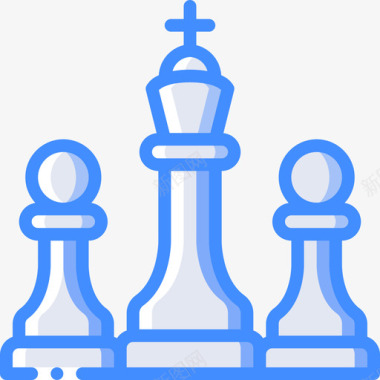 国际象棋体育和游戏5蓝色图标图标