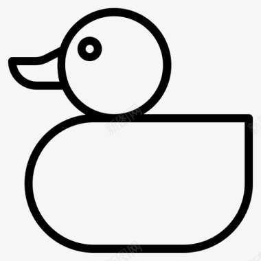 橡皮鸭婴儿线图标图标