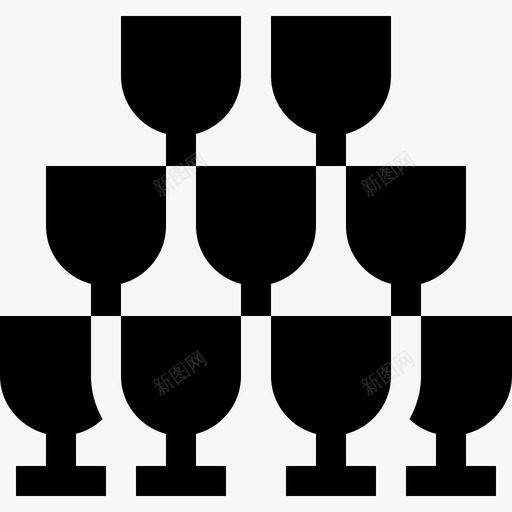 玻璃杯葡萄酒4杯装满图标svg_新图网 https://ixintu.com 玻璃杯 葡萄酒4杯 装满