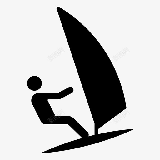 风帆冲浪沙滩滑板图标svg_新图网 https://ixintu.com 奥运会 度假 沙滩 滑板 风帆冲浪