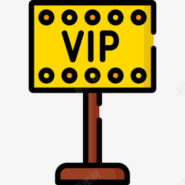 Vip20号酒吧线性颜色图标图标