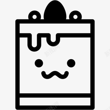 咧嘴笑面包店蛋糕图标图标