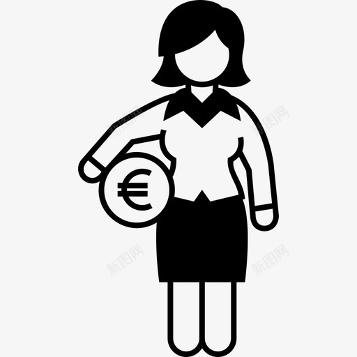 女性欧元区经理行政商业图标svg_新图网 https://ixintu.com 商业 女性 女性欧元区经理 女性高管 行政 货币