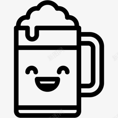 笑啤酒饮料图标图标