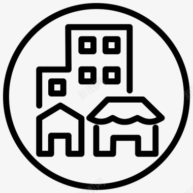 捐赠房屋城市社区图标图标