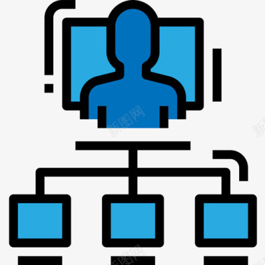 层级结构人力资源45线性色彩图标图标