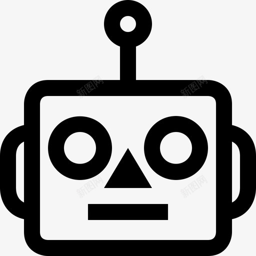 可爱的机器人中立化身表情图标svg_新图网 https://ixintu.com 化身 可爱的机器人中立 机器 沉默 表情