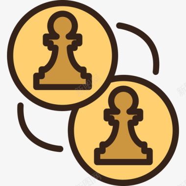 国际象棋国际象棋3线颜色图标图标