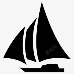 海盗船标志帆船游船海盗船图标高清图片