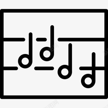 音符音乐和乐器7线性图标图标