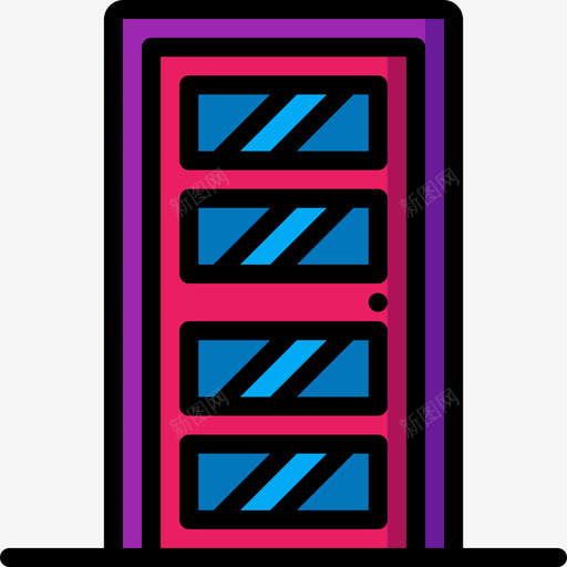 单门建筑门3线颜色图标svg_新图网 https://ixintu.com 单门 建筑门3 线颜色