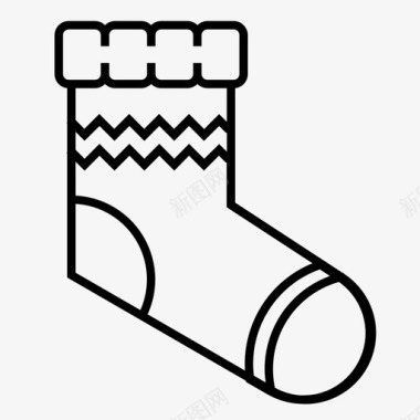 袜子圣诞节冬季标志图标图标