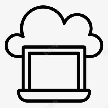 笔记本电脑云数据库图标图标