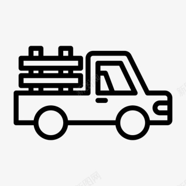 小型卡车汽车运输图标图标