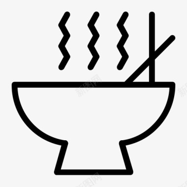 热汤碗筷子图标图标