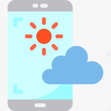 天气智能手机应用程序4扁平图标图标