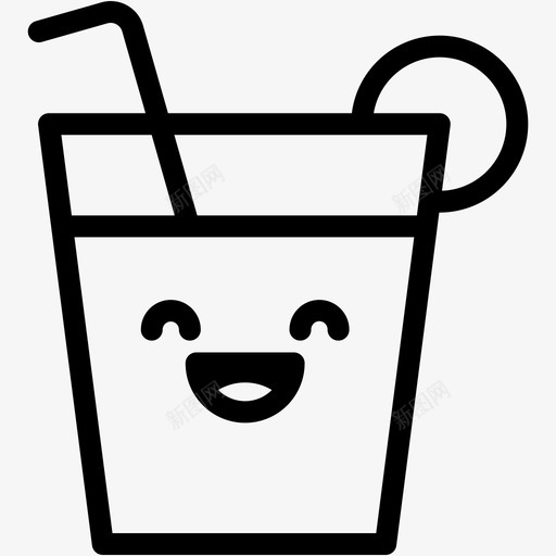 笑饮料表情图标svg_新图网 https://ixintu.com 情绪 橙汁 橙汁表情线 笑 表情 饮料