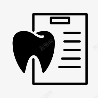 牙科诊断诊断收据图标图标