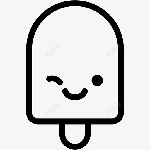 微笑表情情绪图标svg_新图网 https://ixintu.com 冰淇淋 冰淇淋卷1表情线 微笑 情绪 感觉 表情