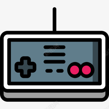 游戏控制器80年代17线性颜色图标图标