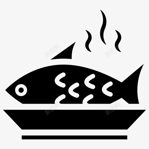 鱼肉烹调鱼生鱼图标svg_新图网 https://ixintu.com 海鲜 烹调鱼 生鱼 肉字形图标 鱼肉