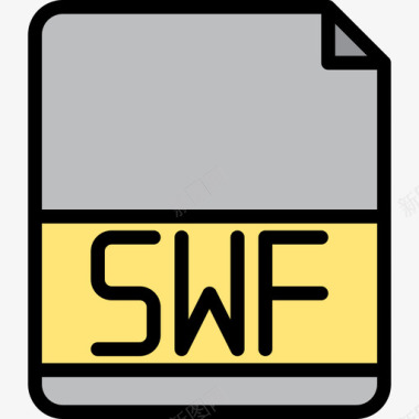 Swf文件扩展名3线性颜色图标图标