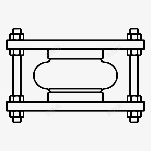 柔性波纹管工业接头图标svg_新图网 https://ixintu.com 工业 接头 机械 柔性波纹管