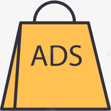 购物袋广告19线性颜色图标图标