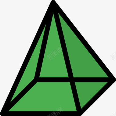 金字塔形状13线性颜色图标图标