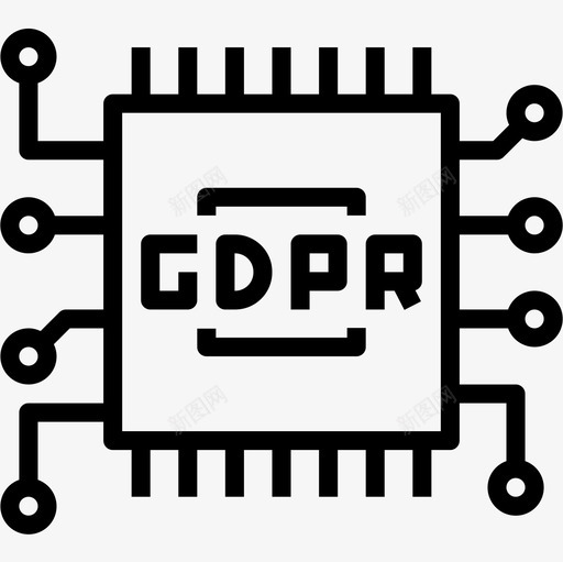 芯片gdpr13线性图标svg_新图网 https://ixintu.com gdpr13 线性 芯片