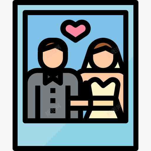 结婚照婚礼76线性颜色图标svg_新图网 https://ixintu.com 婚礼76 线性颜色 结婚照