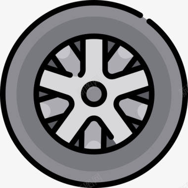车轮车辆和运输3线性颜色图标图标