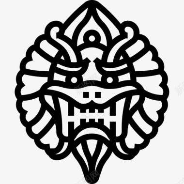 皇家守护狮中国符号3直线图标图标