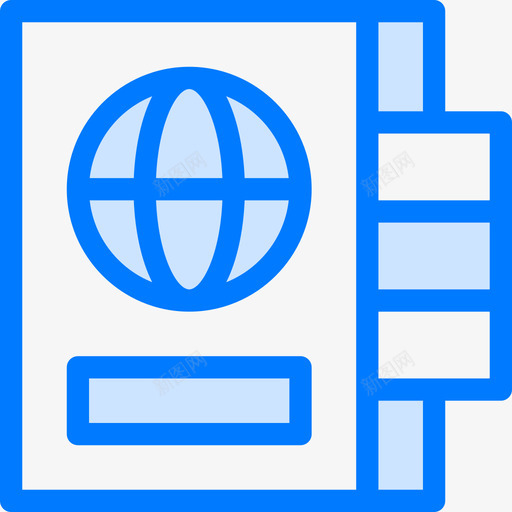 护照旅行社2蓝色图标svg_新图网 https://ixintu.com 护照 旅行社2 蓝色