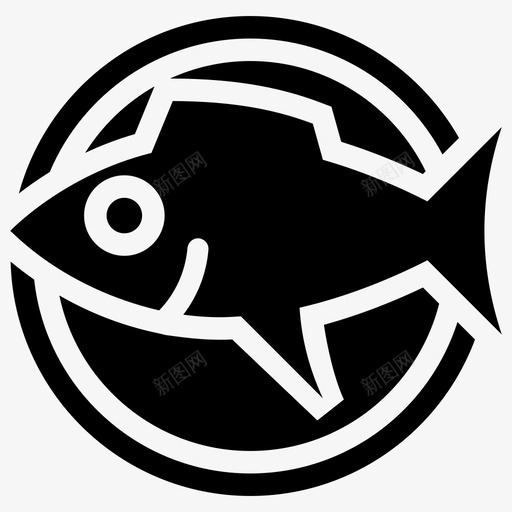 鱼鱼肉烹调鱼图标svg_新图网 https://ixintu.com 海鲜 烹调鱼 生鱼 肉字形图标 鱼 鱼肉